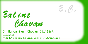 balint chovan business card